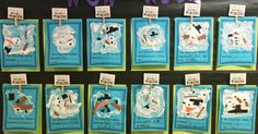 the snowmen are on display in their classroom