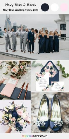 navy blue and blush wedding theme