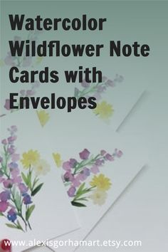 the watercolor wildflower note cards with envelopes are available for purchase in stores