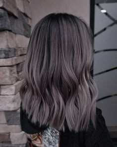 Black To Mushroom Brown Hair, Mushroom Brown Lob, Pearl Brown Hair, Muted Hair Color, Dark Mushroom Brown Hair, Ashy Gray Hair, Smoky Brunette Hair, Smokey Brown Hair, Diy Hair Toner