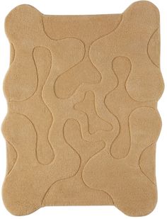 a beige rug with wavy shapes on it