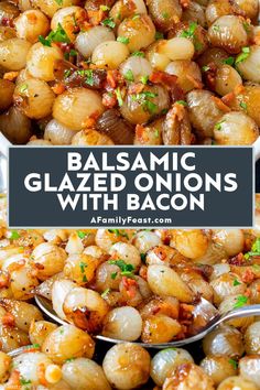 balsamic glazed onions with bacon is an easy side dish for any meal