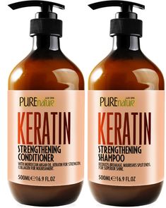 PRICES MAY VARY. HELPS PREVENT BREAKAGE: People with dry and brittle hair love this keratin shampoo and conditioner from Pure Nature Lux Spa. Specially created to help reverse the effects of dehydration, our sulfate free shampoo and conditioner stops brittle hair and dry ends. When you need a keratin shampoo and conditioner set to protect against damage, trust only Pure Nature Lux Spa. NO SULFATES: If you’re looking for an anti frizz shampoo and conditioner that’s gentler on your scalp, this sul Keratin Shampoo And Conditioner, Sulfate Free Shampoo And Conditioner, Anti Frizz Shampoo, Salon Shampoo, Keratin Shampoo, Shampoo And Conditioner Set, Shampoo For Curly Hair, Grow Hair Faster, Anti Frizz