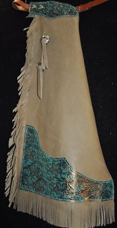 Diy Chaps, Rodeo Chaps, Turquoise Pants, Western Chaps, Custom Leather Work, Riding Chaps, Leather Chaps, Cowgirl Aesthetic, Little Cowboy