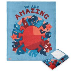 a blanket with an image of a heart on it and the words, we are amazing