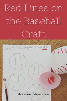 red lines on the base ball craft with paper fans