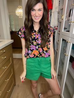 Get ready to make a statement with our High Energy Green Denim Shorts! The perfect shade of green that works with any outfit that needs a little pop of color, these shorts are both comfortable and fashionable. You'll love them so much, they'll become your new favorite pair! Trust us, we're passionate about these colored denim shorts. Shorts are 14” in length. Inseam measures 3.5”. Measurements taken on a small. Fabric has stretch. These fit true to size through the waist with stretch throughout