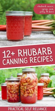 canning rhubarb pie filling and canning rhubarb sauce Rhubarb Canning Recipes Pie Fillings, Pickled Rhubarb Canning, Rhubarb Pie Filling Canning, Rhubarb Ketchup Recipe, Rhubarb Jelly Recipes With Jello, Strawberry Rhubarb Jelly Recipes, How To Preserve Fresh Rhubarb, Heavenly Rhubarb Jam, Canned Rhubarb Pie Filling