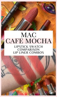 A review of the MAC Cafe Mocha lipstick with swatches, lip liner combos and comparison of MACximal Cafe Mocha vs Mocha and Mull It to the Max! - - - - best nude mac lipstick shades swatches - mac nude lipstick colors - mac macximal lipstick swatches - mac cafe mocha swatch - mac mull it to the max - mac spice lip liner - mac mahogany lip liner - mac mocha satin lipstick swatch - warm brown mac lipstick