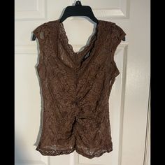 Karen Kane Sleeveless Lace Top, Size S, Deep Brown, New Without Tags - Never Worn Kane Brown, Lace Sleeveless Top, Karen Kane, Deep Brown, Lace Top, Womens Tops, Spandex, Tags, Lace