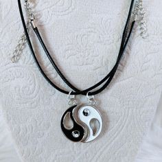 Yin & Yang Pendant Black Faux Leather Cord Necklace Duo Set. Silver tone. Handmade.

#yin #yang #leather #necklace #handmade Leather Cord Necklace, Cord Necklace, Leather Necklace, Necklace Handmade, Yin Yang, Black Faux Leather, Leather Cord, Women's Jewelry, Silver Tone