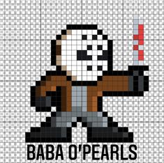 an image of a cartoon character made out of pixellated pixels with the words baba o'pears