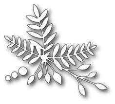 a snowflake with leaves and berries on the side, cut out from paper