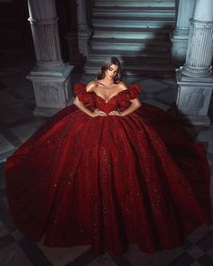 Making a statement is just as important as style with our red Quinceañera dresses. Every item in our collection is a tribute to modern design and exquisite craftsmanship. There are dresses for every type of woman, from slim silhouettes to larger, princess-style gowns. Red Ballgown Dress, Quinceanera Dresses Dark Red, Dark Red Ball Gown, Dark Red Quinceanera Dresses, Quince Planning, Sequins Wedding Gown, Quinceanera Dresses Red, Quince Stuff, Red Wedding Gowns