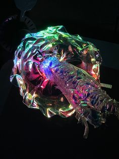 a colorful light up fish in the dark