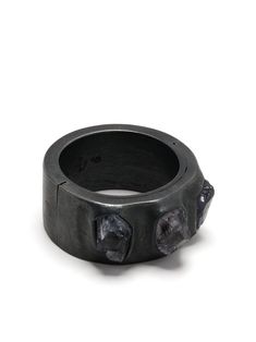 katan black tanzanite/oxidised sterling silver gem embellishment curve-edge body matte finish Avant Garde Jewelry, Tanzanite Ring, Jewelry Designers, Ring Black, Skull Ring, Jewelry Online Shopping, Oxidized Sterling Silver, Native American Jewelry, Black Rings