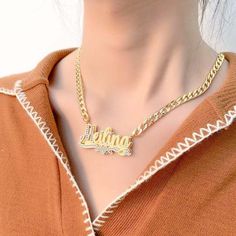 Two Tone Necklace - Silviax Personalized Necklaces – silviax Gold Custom Name Necklace With Cubic Zirconia, Two Tone Name Necklace, Double Name Necklace Gold, Customizable Multicolor Name Necklace As Gift, Personalized Cubic Zirconia Pendant Name Necklace