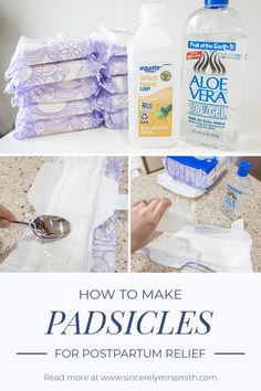 how to make padsickles for postpartum relief with aloe vera on the side