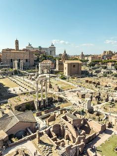 an aerial view of the ancient city of rome