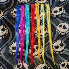 💀 Rainbow Hair Extensions 💀

🖤 Sold as a set! Message us if you only wish to purchase one color! 

🖤 Very cute statement piece!  Could work for scene/emo/rave wardrobes and even cosplay! Tagged for exposure! Will come with unique extra handmade goodie!
 
🖤 Each one measures about 22" long

🖤 More accessories in our shop! We do deals on bundles and take offers! Feel free to message us with any questions! 

#handmade #altfashion #goth #punk #scene Rainbow Hair Extensions, Punk Scene, Scene Emo, Alt Fashion, Rainbow Hair, Women's Hair, Goth Punk, Hair Accessories For Women, Hair Accessory