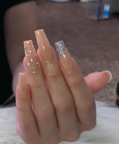 Tapered Square Nails, Long Nail Designs, Ombre Acrylic Nails, Fall Acrylic Nails, Long Acrylic Nails Coffin, Coffin Nails Long, Nail Swag, Bling Acrylic Nails