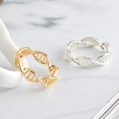 Available In Silver Gold Sold Out!!! Helix Rings, Dna Ring, Helix Ring, Double Helix, 7 Rings, Sell Gold, Helix, Womens Jewelry Rings, Silver Gold