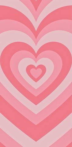 a pink and white background with hearts in the center on top of eachother