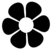 the flower is black and white in color