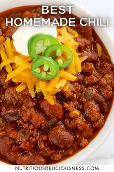 the best homemade chili recipe with cheese and green peppers