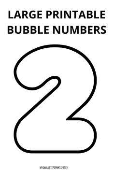 Large Bubble Numbers, Number 1, Large Printable Number 1-10, Outline Number PDF, Number 2 Crafts Number Posters Kindergarten, Poster Kindergarten, Block Numbers, Bubble Numbers, Numbers Poster