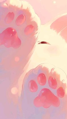 Kawaii Cat Wallpaper Aesthetic, Kawaii Wallpaper Lockscreen, Pink Cat Aesthetic, Paw Wallpaper, Park Aesthetic, Cat Phone Wallpaper, Arte Indie, Wallpaper Cat