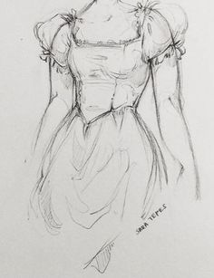 a drawing of a woman in a dress