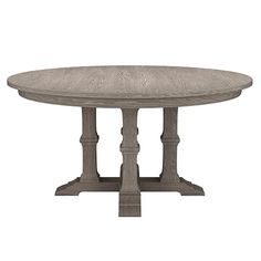 an oval wooden table with two pedestals on each side and one end at the base