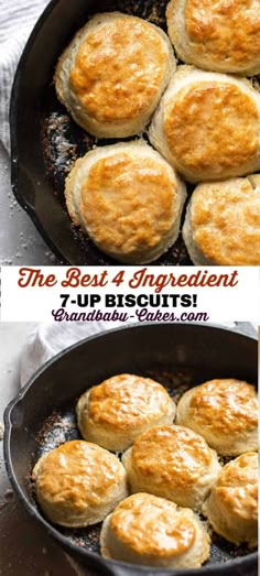 the best 4 ingredient biscuits in a cast iron skillet