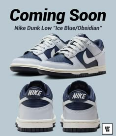 Blue Nike Dunks, Trainers Nike, Pretty Shoes Sneakers, Shoes Outfit Fashion, High Top Trainers