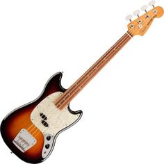 an electric bass guitar is shown on a white background