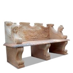 Buy Stone Carved Bench Stone Garden Bench, Carved Bench, Bench With Back, Marble Carving, European Garden, Stone Bench, Outdoor Stone, Garden Architecture, Marble Statues