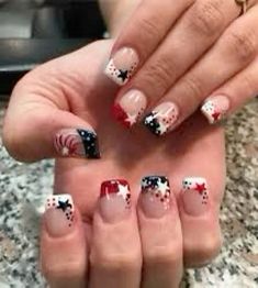 Red White Blue Nails, American Manicure