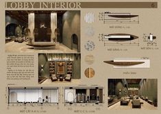 an image of a lobby with furniture and accessories in it's layout design scheme