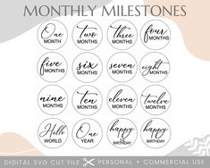 the months and month labels for mother's day are shown in black on white