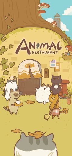 an animal restaurant with cats and other animals