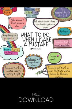 a poster with the words what to do when i make a mistake