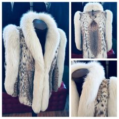 One Of The Most Incredible Coats I Have Ever Seen! I Have A Huge Collection Of Furs, And This One Might Be The Most Luxuriously Gorgeous! Not Only That, But It’s In Overall Excellent Condition! The Body Is Gorgeous And Super Soft Canadian Bobcat/Lynx And The Fluffy Collar/Trim Is Beautiful Fox Fur Measurements: Pit To Pit: 19” Sleeve, Shoulder To Cuff: 26” Length: 31” Luxury Fitted White Fur Coat, Tuxedo Coat, Lynx, Fox Fur, Fur Trim, Mens Jackets, Overalls, Fox, Jackets & Coats