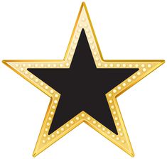 a gold star with lights on it and a black center is in the shape of a star