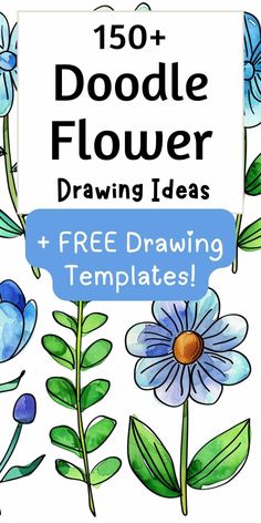 the free drawing templates for doodle flowers