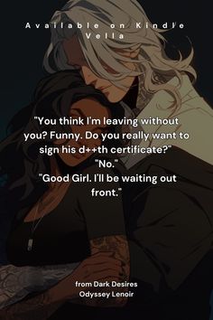 an anime character with long white hair and tattoos on his chest, hugging another person's shoulder