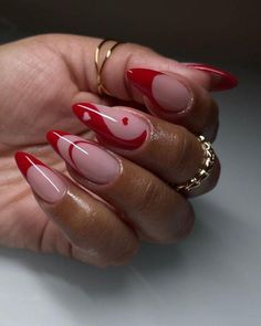 Summer August Nails, Red France Nails, Red Hot Nails, Hot Nails Trends 2022, Popular Nail Designs 2023, France Nails Style, Latest Nail Trends 2022, Red Nail Ideas Summer, Nails September 2022