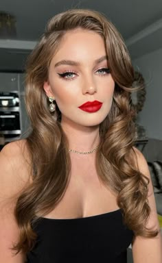 Wedding Hairstyles And Makeup, Glam Looks, Red Lipstick, Prom Makeup, Makeup Eyeliner, Glam Makeup