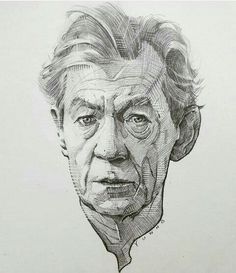 a pencil drawing of a man's face