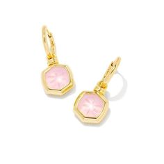 14k Gold Plated "Davie" Intaglio Huggie Earrings in Pink Opalite Dragonfly Pink Opal Earrings, Glass Dragonfly, Gold Huggie Earrings, Huggie Earrings Gold, Cobalt Blue Earrings, Ear Stack, Kendra Scott Earrings, Gold Statement Ring, Statement Drop Earrings